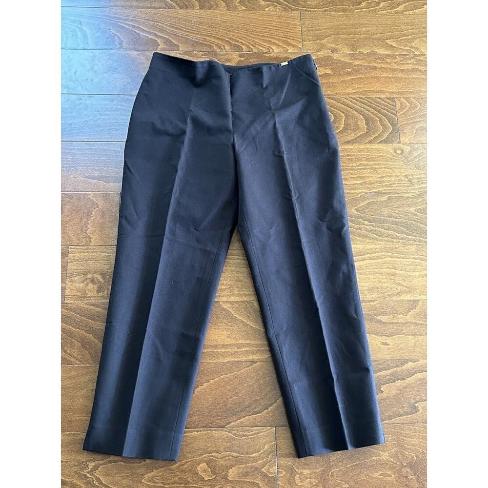 ST. John Womens‎ Pants 10 Pleated Dress Work Straight Leg Dark Brown Solid Knit